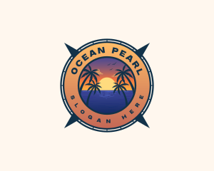 Summer Ocean Beach logo design