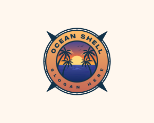 Summer Ocean Beach logo design