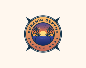 Summer Ocean Beach logo design