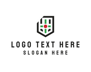 Modern Cross Shield logo design