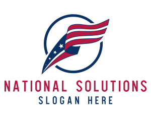 American National Flag logo design