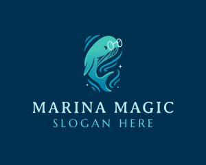 Sea Ocean Whale logo design