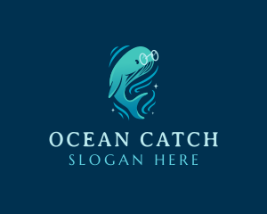 Sea Ocean Whale logo design