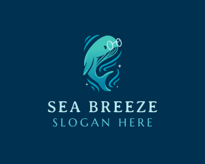 Sea Ocean Whale logo design