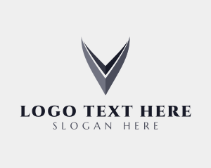 Modern Edgy Business Letter V logo