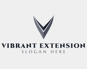 Modern Edgy Business Letter V logo design