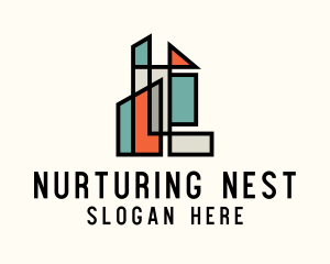 Stained Glass Building Logo