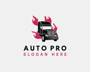 Truck Flame Courier Logo