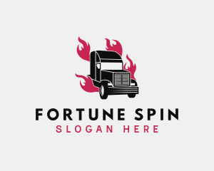 Truck Flame Courier Logo