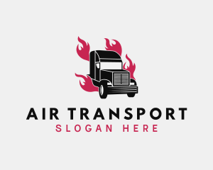 Truck Flame Courier logo design