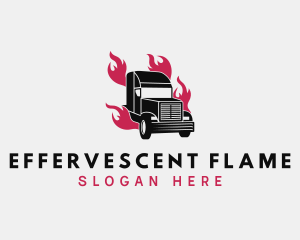 Truck Flame Courier logo design