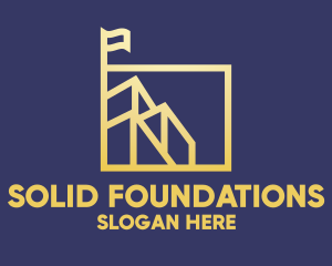 Gold Building Flag Square logo