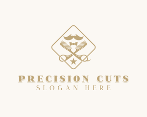 Comb Scissor Barbering logo design