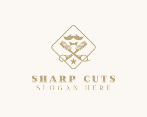 Comb Scissor Barbering logo design