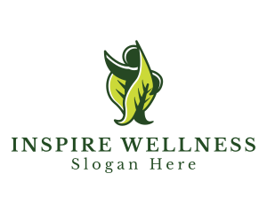 Human Leaves Wellness logo design