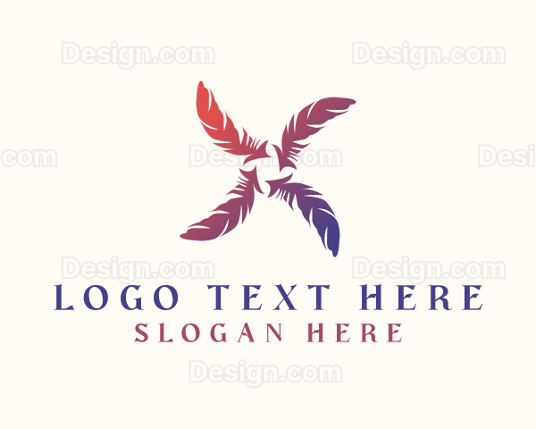 Gradient Feather Aviary Logo