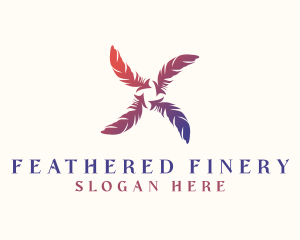 Gradient Feather Aviary logo design