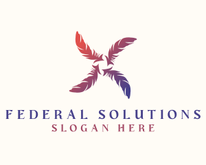 Gradient Feather Aviary logo design