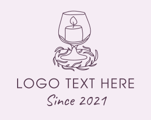 Purple Wine Glass Candle  logo