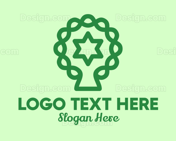 Green Tree Jewish Star Logo