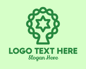 Green Tree Jewish Star  logo