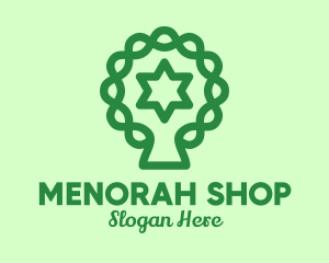 Green Tree Jewish Star  logo