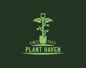 Plant Shovel Gardener logo design