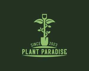 Plant Shovel Gardener logo design