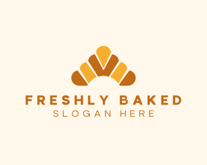 Brown Croissant Bakery logo design