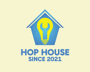 Lightbulb House Wrench  logo design