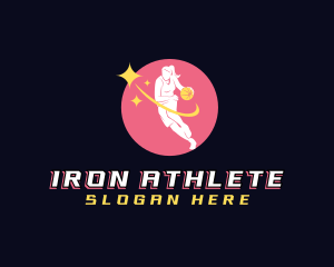 Female Basketball Sports Player logo design