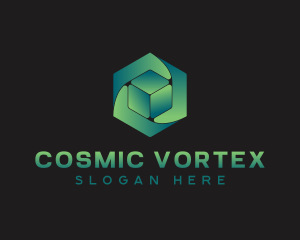 Hexagon Fintech Vortex logo design