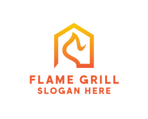 Flame Grill Barbecue logo design