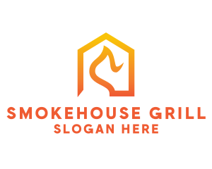 Flame Grill Barbecue logo design