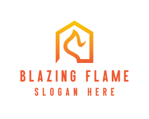 Home Flame Fire logo design