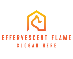 Home Flame Fire logo design