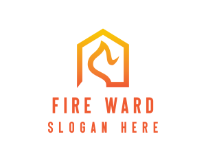 Home Flame Fire logo design