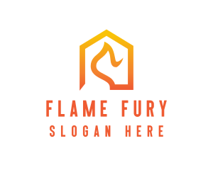 Home Flame Fire logo design