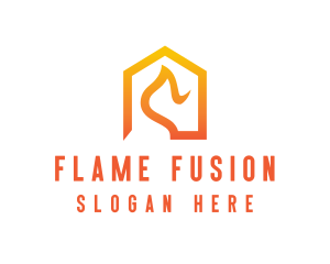 Home Flame Fire logo design