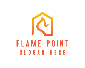 Home Flame Fire logo design