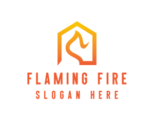 Home Flame Fire logo design