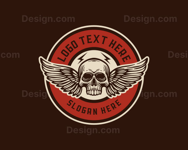 Rock Band Skull Wing Logo