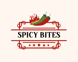 Spicy Fire Chili Peppers logo