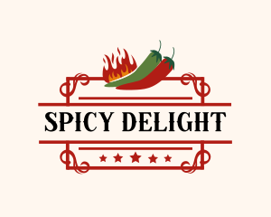 Spicy Fire Chili Peppers logo