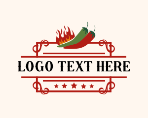 Spicy - Spicy Fire Chili Peppers logo design