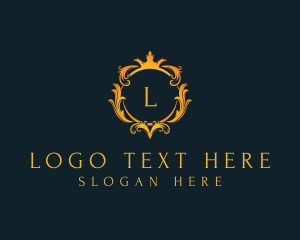 Elegant Crown Wreath logo