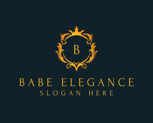 Elegant Crown Wreath logo design