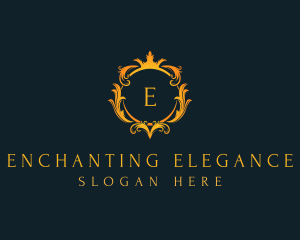 Elegant Crown Wreath logo design