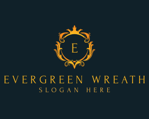 Elegant Crown Wreath logo design