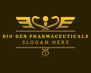 Medical Caduceus Staff  logo design